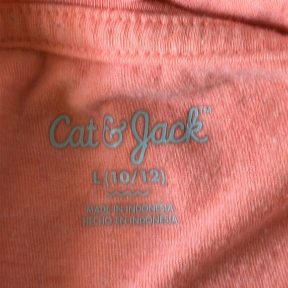 Cat & Jack Girls Unicorn Sequin T-Shirt Size 10-12 Orange Short Sleeve Tee Top - Picture 3 of 3